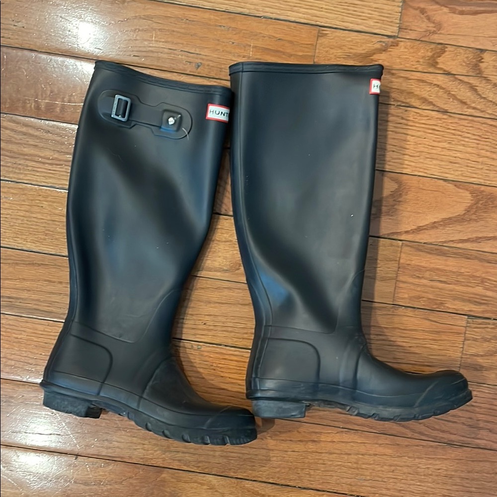 Hunter Black Tall Rain Boots